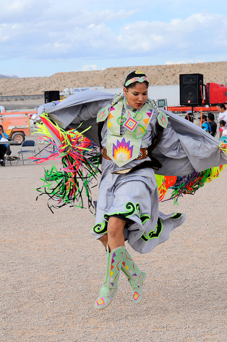 Ladies Fancy Shawl Dancer at the Moapa Veteran's Pow Wow, Las Vegas, 2008 -  © 2008 Mickey Cox