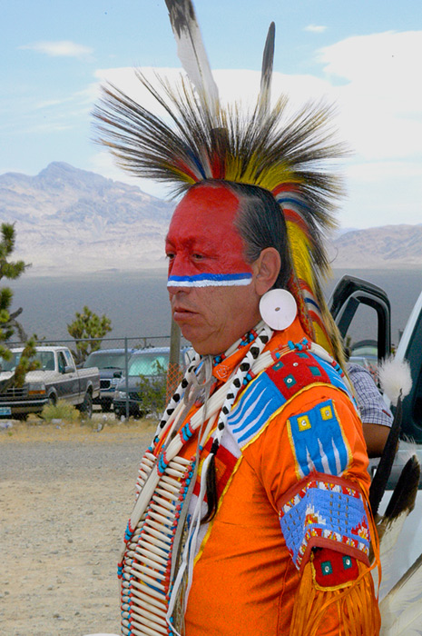 Terry Fiddler at the Snow Mountain Pow Wow, 2005  -  © 2005 Mickey Cox