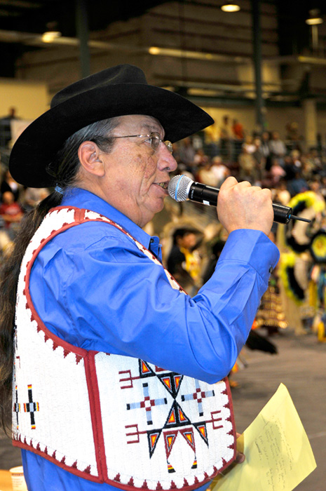 Terry Fiddler, Master of Ceremonies at the Avi Casino Resort Pow Wow, 2009 -  © 2009 Mickey Cox
