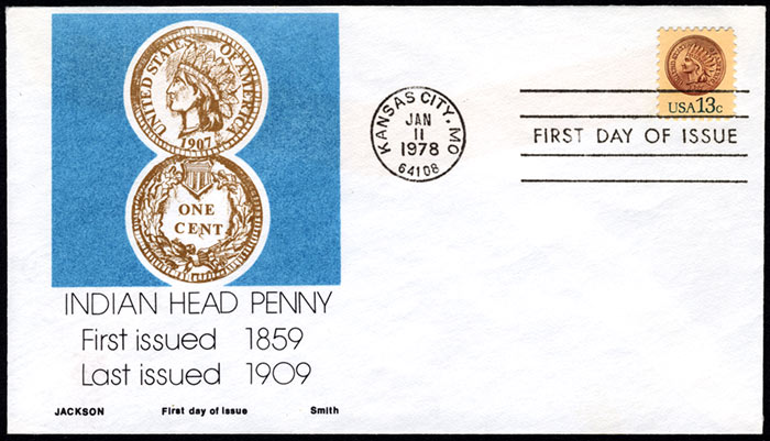 Indian Head Penny, FDC, 1978