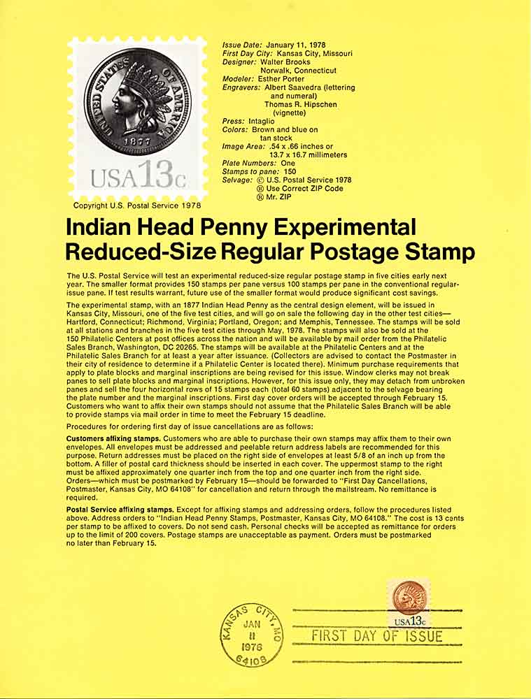 Indian Head Penny, Program, 1976