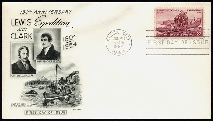 Lewis and Clark Expedtion, FDC, 1954