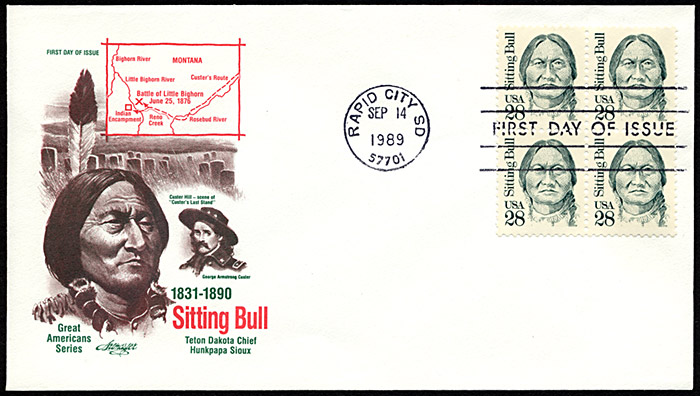 Sitting Bull, FDC, 1989