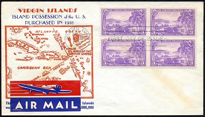 Virgin Islands Territory, FDC, 1937